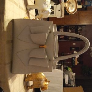 Beautiful gray bow purse